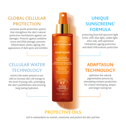 Institut Esthederm Protective Sun Care Oil for Body and Hair - Strong Sun
